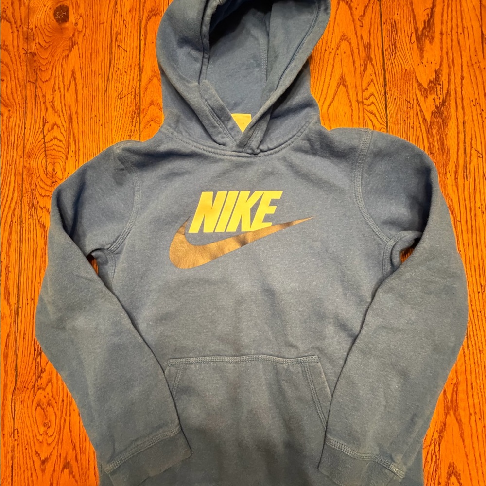 Nike Kids heathered blue hoodie sz L
